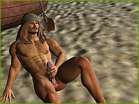 3D Ben dotato Pirate Stroking Uccellone